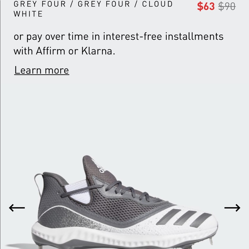 Adidas Men’s Icon V Bounce Baseball Clears Gray
